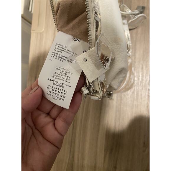 Luxury Maison Margiela 5AC Classique Mini MSRP$2910 White Silver Leather Satchel - Picture 5 of 9